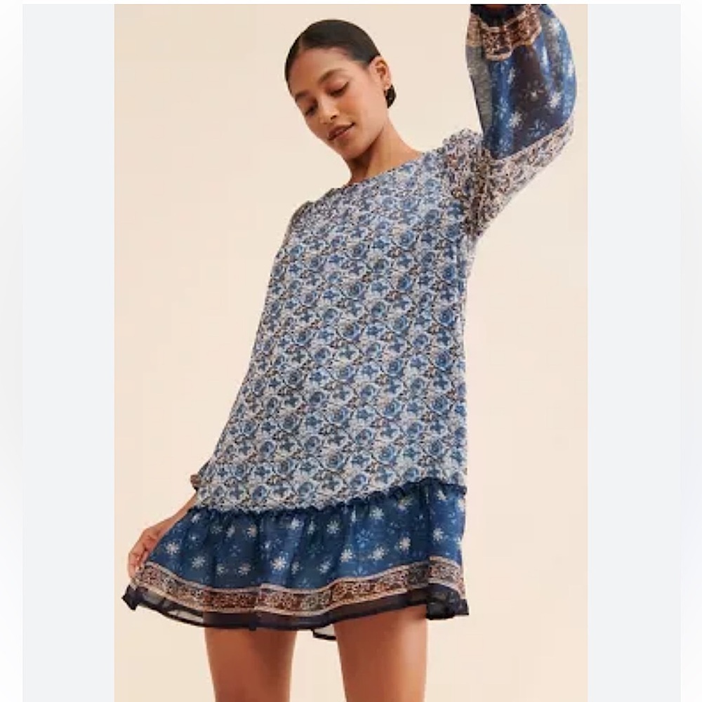 BTFL-Life Anthropologie Flowy Mini Dress
